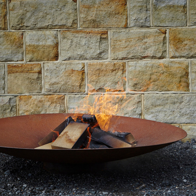 80cm Rusty Corten Fire Bowl Brazier กลางแจ้งสำหรับปาร์ตี้แคมป์ปิ้ง