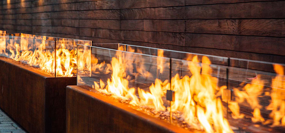 Outdoor Corten Steel Square Fire Pit ชนบทเสร็จสิ้น Table Top Fire Pit