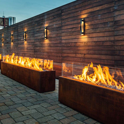 เครื่องทำความร้อนหลุมไฟโลหะรูปสี่เหลี่ยมผืนผ้าขนาด 1500 มม. Corten Steel Modern Aesthetic