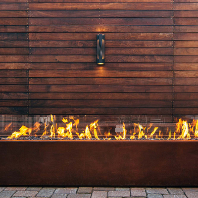 เครื่องทำความร้อนหลุมไฟโลหะรูปสี่เหลี่ยมผืนผ้าขนาด 1500 มม. Corten Steel Modern Aesthetic