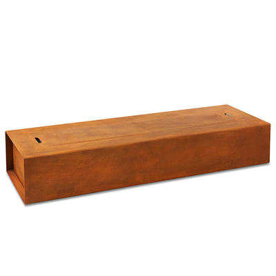แก๊สโพรเพนความร้อน Corten Steel Fire Pit 1200 X 600 X 320mm ตกแต่งลาน