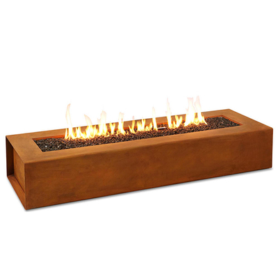 แก๊สโพรเพนความร้อน Corten Steel Fire Pit 1200 X 600 X 320mm ตกแต่งลาน