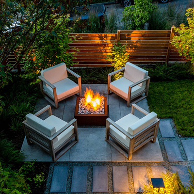Simple Corten Steel Outdoor Fire Pit สนิมรอบการออกแบบตกแต่งสวน Fire Pit
