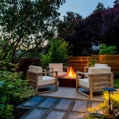 Corten Steel เตาผิง Patio Furniture แก๊ส Corten Steel Fire Pit ตกแต่ง