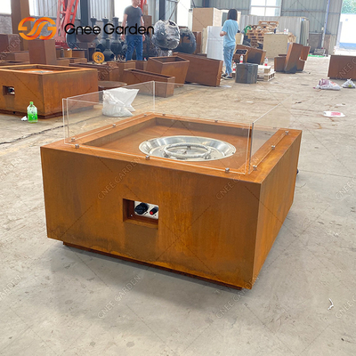 Corten Steel เตาผิง Patio Furniture แก๊ส Corten Steel Fire Pit ตกแต่ง