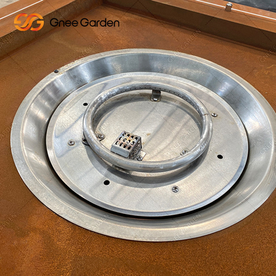 เหล็กกลางแจ้ง Fire Pit Garden Patio ตกแต่ง Square Corten Steel Firepit