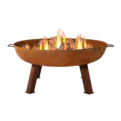 หลุมไฟเหล็กกลางแจ้ง การเผาไหม้ไม้ สวน ตกแต่ง Corten Steel Fire Pits Bowl