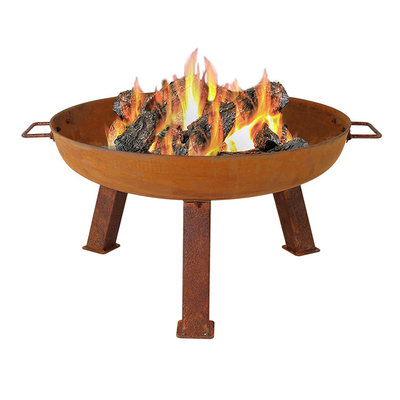 หลุมไฟเหล็กกลางแจ้ง การเผาไหม้ไม้ สวน ตกแต่ง Corten Steel Fire Pits Bowl