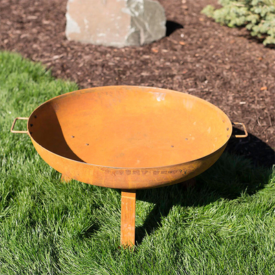 Gnee Garden Corten Steel หลุมไฟโลหะสนิมกลางแจ้งกลางแจ้ง Wood Fire Pit