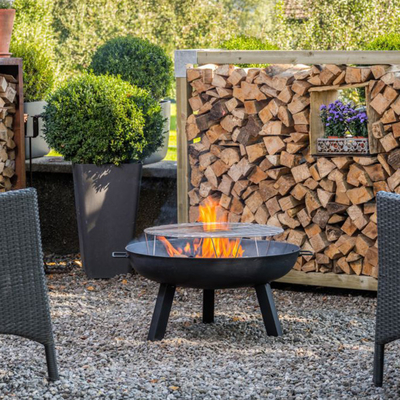 Corten Steel Fire Pit Rusty look Outdoor Garden Decoration แคมป์ปิ้ง