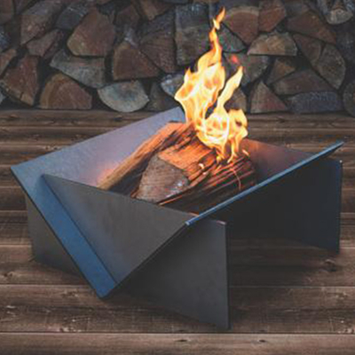 Firepit เหล็ก Corten ที่ถอดออกได้ GN-FP-333 เครื่องทำความร้อนกลางแจ้งสนิมธรรมชาติ