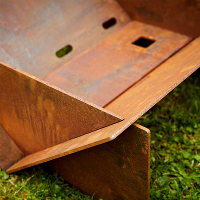 ที่ถอดออกได้ Corten Steel Wood Burning Fire Pit Table แบบพกพา 510mm