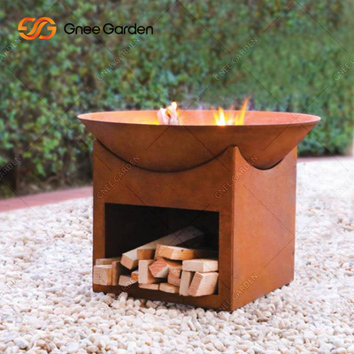 หลุมไฟ Corten ทรงกลมตัดด้วยเลเซอร์ 56 ซม. สำหรับตกแต่งสวน