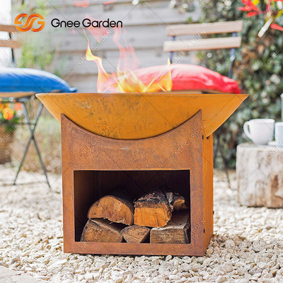 หลุมไฟ Corten ทรงกลมตัดด้วยเลเซอร์ 56 ซม. สำหรับตกแต่งสวน