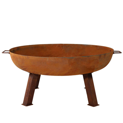 แบบพกพา Corten Steel Fire Pit แคมป์ปิ้ง Corten Steel Bonfire เตา Fire Bowl