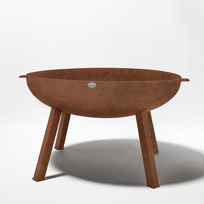 หลุมไฟเผาไม้หนา 3 มม. ตกแต่งสวนกลางแจ้ง Corten Steel Rust Color