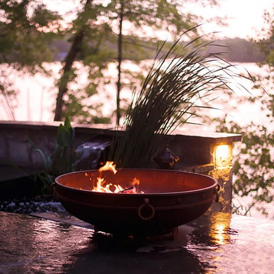 Corten Steel Garden เตาผิงกลางแจ้ง เตาผิงสมัยใหม่ เครื่องทำความร้อน การเผาไหม้ไม้