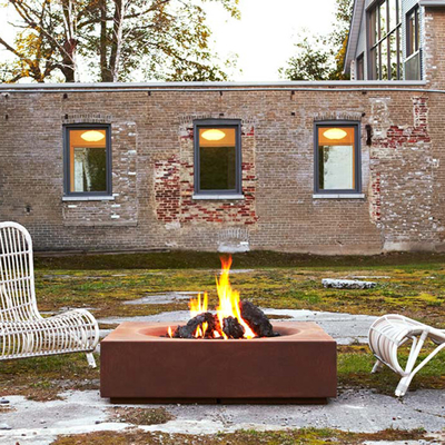 เครื่องทำความร้อนกลางแจ้ง Patio เตาผิง Corten Steel Fire Pit Wood Burning 60-150cm