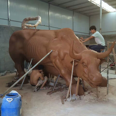 ความสูง 180 ซม. Vivid Bronze Bull ประติมากรรมกลางแจ้ง Landscape Statues