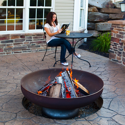 กลางแจ้งสนิม Corten Weathering Steel Fire Pit OEM ODM