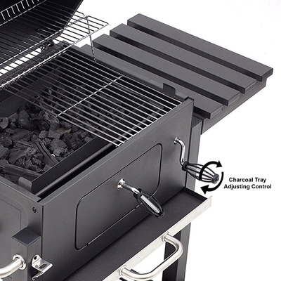 เตาย่างกลางแจ้งแบบพกพาสีดำขนาด 115 ซม. x 46 ซม. สำหรับเตาบาร์บีคิว