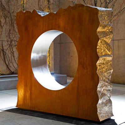 ประติมากรรมตกแต่งบ้าน Corten Steel ที่ทนต่อการกัดกร่อนด้วย Stainless Steel