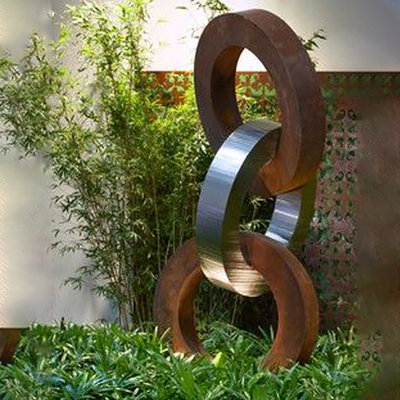 ประติมากรรมตกแต่งบ้าน Corten Steel ที่ทนต่อการกัดกร่อนด้วย Stainless Steel