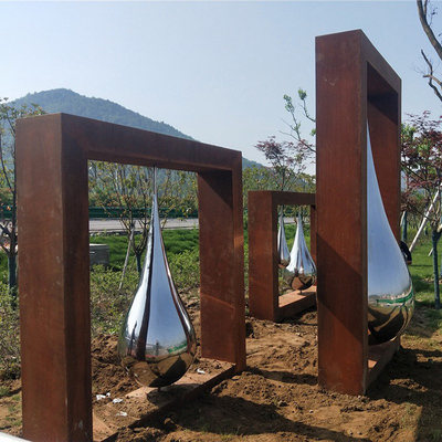 ประติมากรรมตกแต่งบ้าน Corten Steel ที่ทนต่อการกัดกร่อนด้วย Stainless Steel