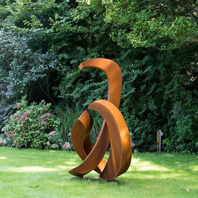 OEM Weathering Steel สนามหญ้าประติมากรรมโลหะ Rusty Metal Yard Sculptures Outdoor