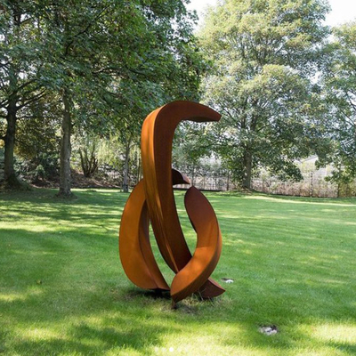 OEM Weathering Steel สนามหญ้าประติมากรรมโลหะ Rusty Metal Yard Sculptures Outdoor