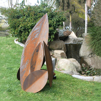 ภูมิทัศน์สวน Corten เหล็กประติมากรรมกระบองเพชรโลหะลานศิลปะสนิมธรรมชาติ