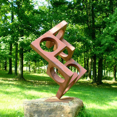 Gnee Garden Vintage Outdoor Rusty Metal Garden ประติมากรรมนามธรรมที่ปรับแต่งได้