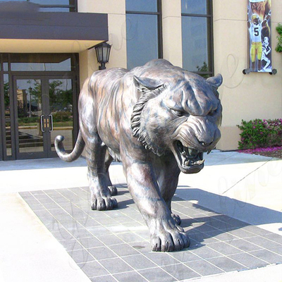 ประติมากรรมสำริดกลางแจ้งที่สมจริงขนาด 3 เมตร Aantique Bronze Tiger Statue