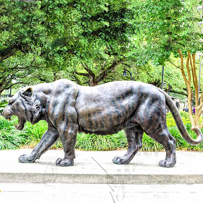 ประติมากรรมสำริดกลางแจ้งที่สมจริงขนาด 3 เมตร Aantique Bronze Tiger Statue
