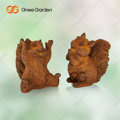 OEM ODM ประติมากรรมโลหะกลางแจ้งกระรอกสวนเครื่องประดับ Hand Crafted