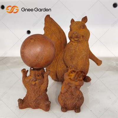 OEM ODM ประติมากรรมโลหะกลางแจ้งกระรอกสวนเครื่องประดับ Hand Crafted