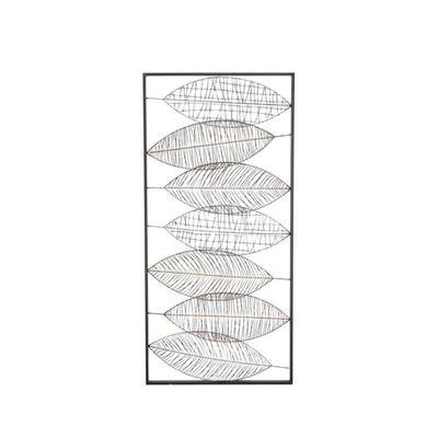 22x46 นิ้ว Vintage Metal Leaf Wall Art ตกแต่งบ้าน 3D สุดหรู