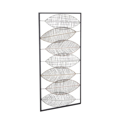 22x46 นิ้ว Vintage Metal Leaf Wall Art ตกแต่งบ้าน 3D สุดหรู