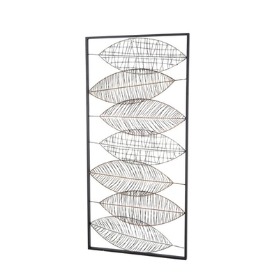 22x46 นิ้ว Vintage Metal Leaf Wall Art ตกแต่งบ้าน 3D สุดหรู