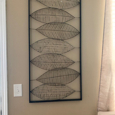 22x46 นิ้ว Vintage Metal Leaf Wall Art ตกแต่งบ้าน 3D สุดหรู