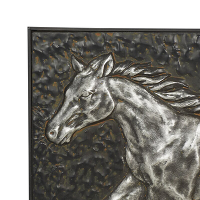SGS Certified Muscular Black Stallion Wall Art เหล็กหล่อ Elegant