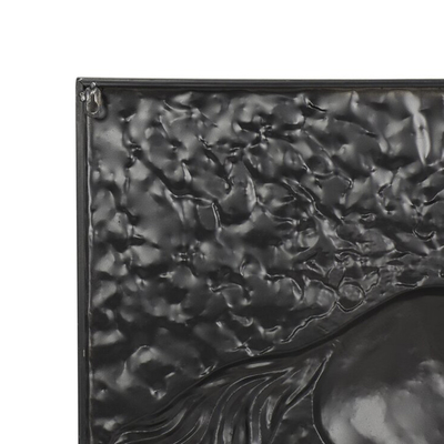 SGS Certified Muscular Black Stallion Wall Art เหล็กหล่อ Elegant
