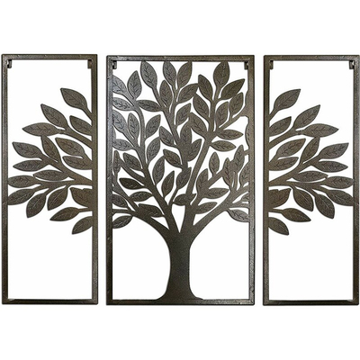 เลเซอร์ตัดหน้าจอ Metal Wall Art Decor ต้นไม้แห่งชีวิต Metal Wall Art 32*24*5 นิ้ว