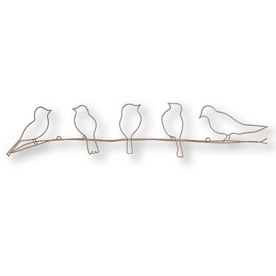 ISO14001 Metal Wall Art Decor นกบนกำแพงโลหะลวด 5 นิ้ว