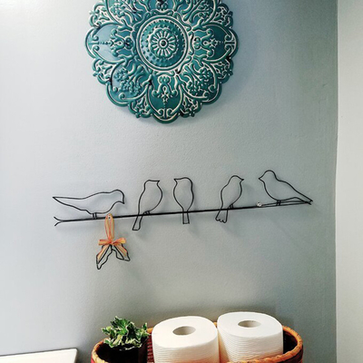 ISO14001 Metal Wall Art Decor นกบนกำแพงโลหะลวด 5 นิ้ว