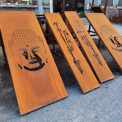 หน้าจอ Corten Steel ขนาด 1500 มม. GN-SH-204 Laser Cut Privacy Divider เครื่องประดับสวนโลหะ